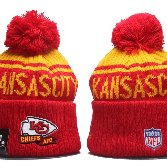 Kansas City CHIEFS Sports Knit Pom Beanie One Size Fits Most - Picture 1 of 1